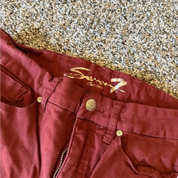Seven7 Women's Skinny Jeans in Deep Red - Picture 3 of 7